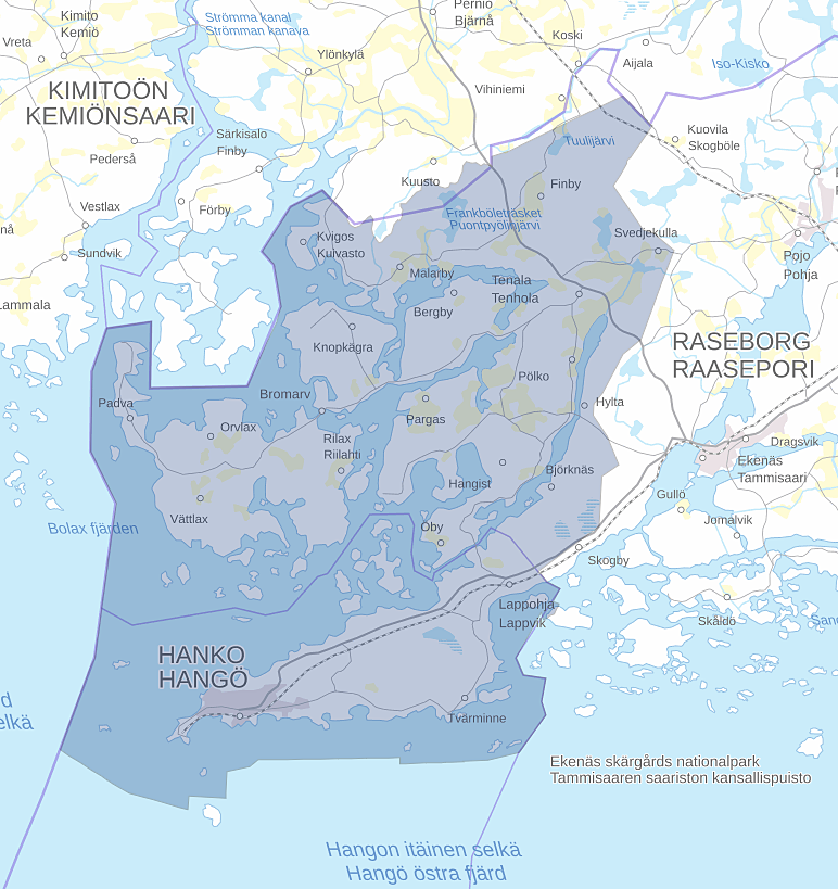 Map of Länsi Uusimaa fisheries region Map of Länsi Uusimaa fisheries region